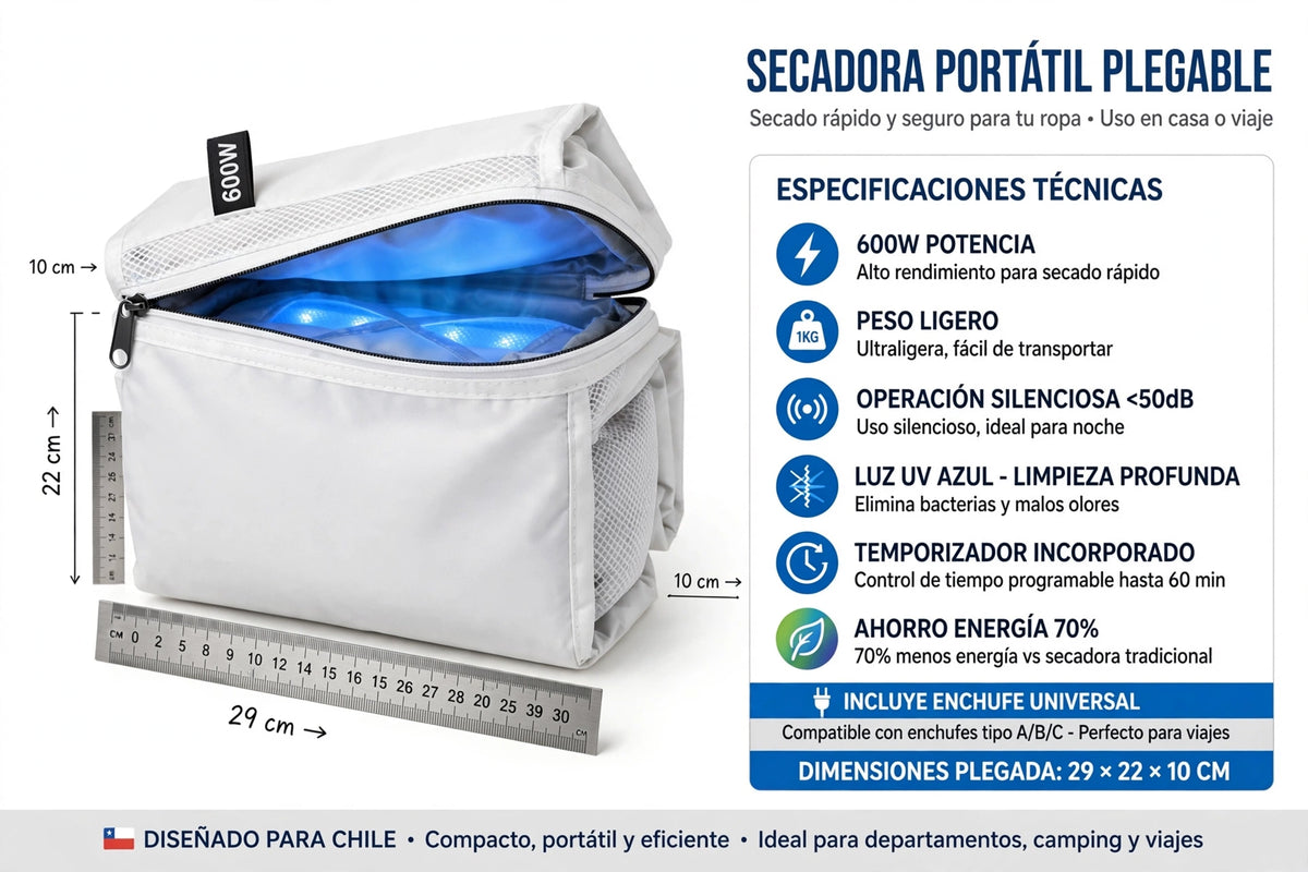 SECADORA DE ROPA PORTÁTIL 600W PLEGABLE